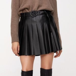 black pleather skirt